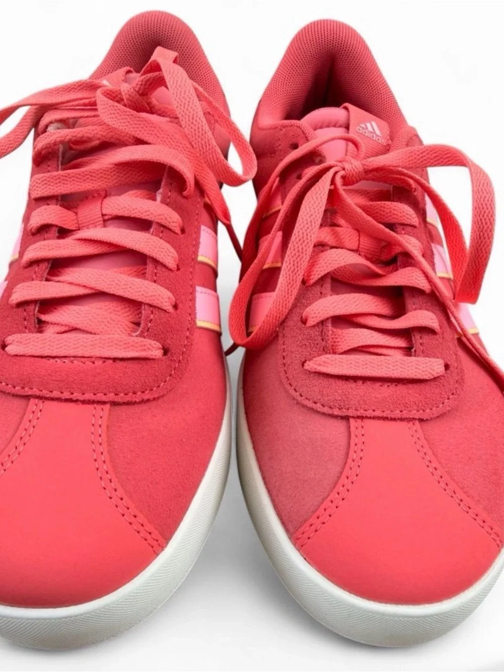 adidas Originals Pink Suede Sneakers with Tonal Pink 3 Stripes Men’s 9